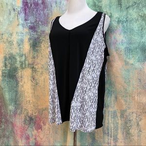 📌Worthington Basic Item Easy to Combine Black & White Sleeveless Top